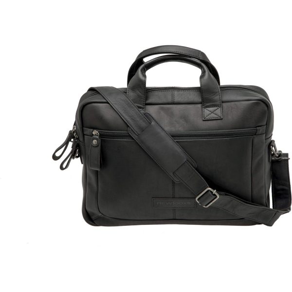 New Looxs laptoptas Luko leer zwart 7.5L 15 inch