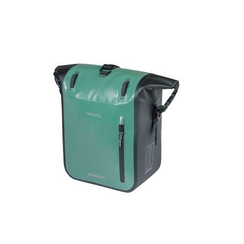 Basil fietstas enkel Rivo M MIK Hooks groen 12-15L Silvergreen/Black