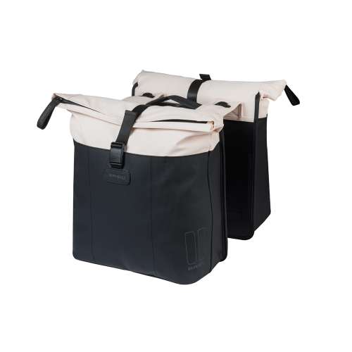 Basil fietstas dubbel Vive gebroken wit/zwart MIK Off White/Black - Afbeelding 2