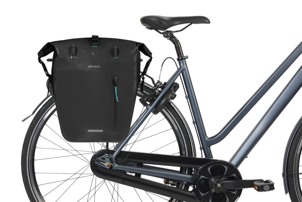 Basil fietstas enkel Rivo L MIK Hooks 25-31L Black - Afbeelding 4