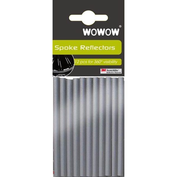 Wowow Spoke reflectors 3M Polybag 12 pcs Wit