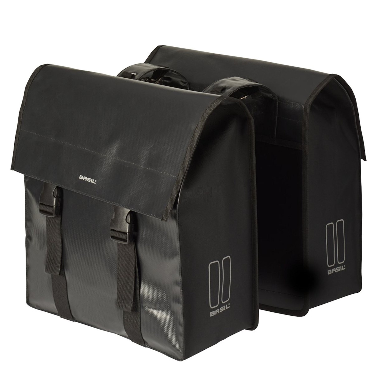 Basil fietstas dubbel Urban load zwart Black / Black