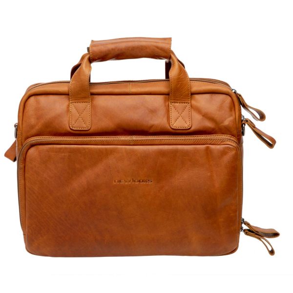 New Looxs laptoptas Cali leer 17L 15 inch Cognac