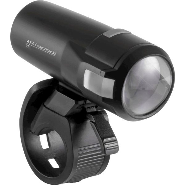 Axa koplamp Compactline usb 35 lux Zwart