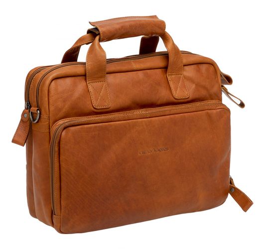 New Looxs laptoptas Cali leer 17L 15 inch Cognac