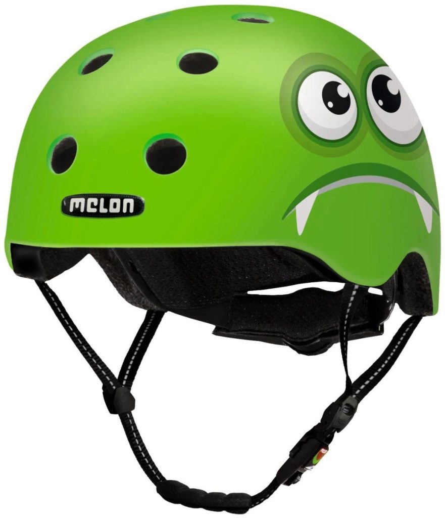 Melon kinderhelm Monster Groen/wit/zwart