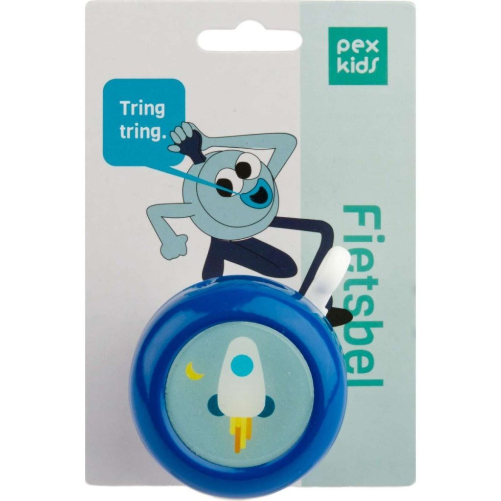 Pexkids fietsbel Rocket Blauw/wit - Afbeelding 2
