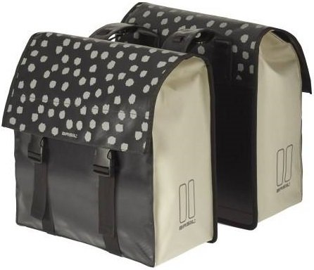 Basil fietstas dubbel Urban load Zwart/Wit