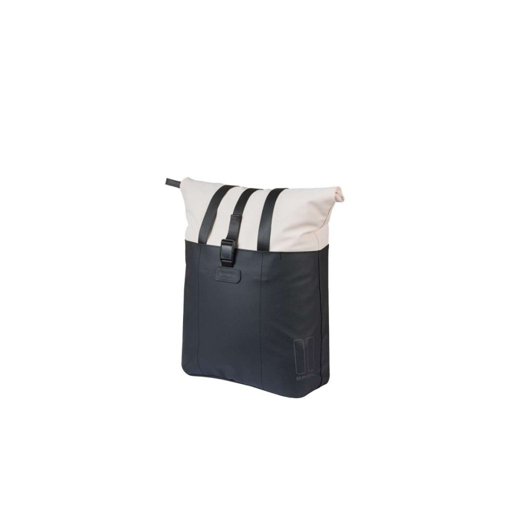 Basil shoppertas Vive MIK Hooks gebroken wit/zwar Zwart-Wit